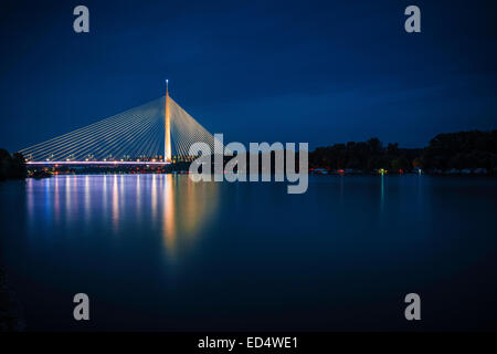 Ada-Brücke über den Fluss Sava, Belgrad, Serbien Stockfoto