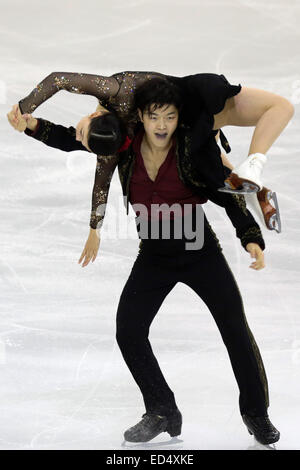 Barcelona, Spanien. 12. Dezember 2014. ISU Grand Prix der Eiskunstlauf-Finale 2014. Bild zeigen, Maia Shibutani und Alex Shibutani (USA) während Eis-Tanz-Tanz-Programm. © Aktion Plus Sport/Alamy Live-Nachrichten Stockfoto