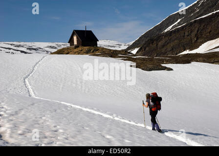 Der nördliche Abschnitt der der Kungsleden Wanderweg in Nordschweden zwischen Abisko und Nikkaluokta / Kebnekaise Stockfoto