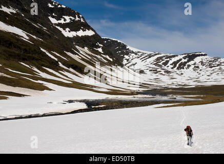 Der nördliche Abschnitt der der Kungsleden Wanderweg in Nordschweden zwischen Abisko und Nikkaluokta / Kebnekaise Stockfoto