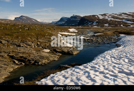 Der nördliche Abschnitt der der Kungsleden Wanderweg in Nordschweden zwischen Abisko und Nikkaluokta / Kebnekaise Stockfoto