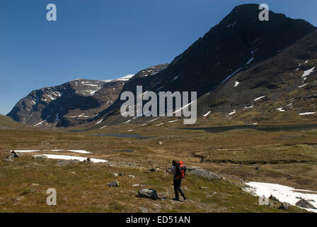 Der nördliche Abschnitt der der Kungsleden Wanderweg in Nordschweden zwischen Abisko und Nikkaluokta / Kebnekaise Stockfoto