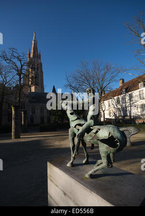 Der Blick auf das Kloster in Brügge, Belgien Stockfoto