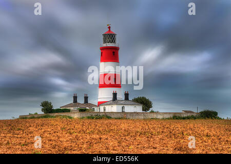 Happisburgh Leuchtturm an der Küste von Norfolk. Stockfoto