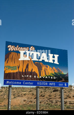 Herzlich Willkommen Sie in Utah Schild USA Stockfoto