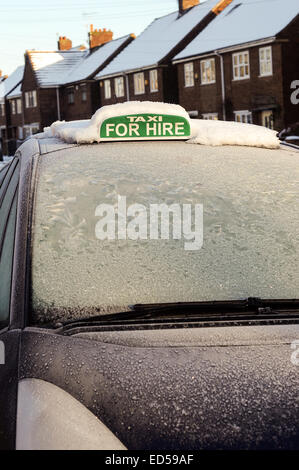 Hucknall, Nottinghamshire, UK. 28. Dezember 2014. UK-Wetter: Temperaturen Gefrierpunkt weiter in den East Midlands. Stockfoto