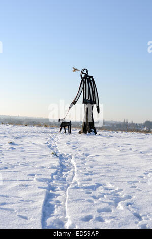 Hucknall, Nottinghamshire, UK. 28. Dezember 2014. UK-Wetter: Temperaturen Gefrierpunkt weiter in den East Midlands. Bildnachweis: IFIMAGE/Alamy Live-Nachrichten Stockfoto