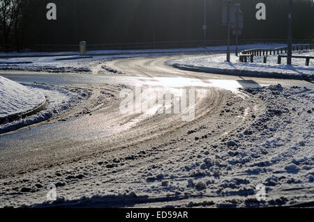 Hucknall, Nottinghamshire, UK. 28. Dezember 2014. UK-Wetter: Temperaturen Gefrierpunkt weiter in den East Midlands. Bildnachweis: IFIMAGE/Alamy Live-Nachrichten Stockfoto