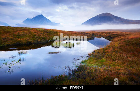 Blick in Richtung Glen Coe, Spitze des Rannoch Moor, Schottland, UK Stockfoto