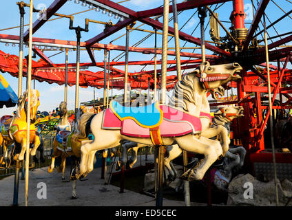 Karussell auf der Moore County Fair in Carthage, North Carolina Stockfoto