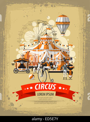 Vektor-Illustration von Zirkuszelt Stockfoto