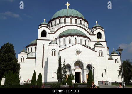 Die Kathedrale Kirche von St. Sava, am Vracar Plateau in Belgrad, Serbien. Die orthodoxe Kathedrale ist unvollendet. Stockfoto