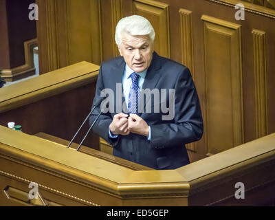 28. Dezember 2014 - ehemaliger Vorsitzender der Werchowna Rada Wolodymyr Lytwyn ist die parlamentarische Gruppe "des Volkes" © Igor Golovniov/ZUMA Draht/Alamy Live News Stockfoto