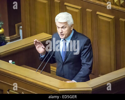 28. Dezember 2014 - ehemaliger Vorsitzender der Werchowna Rada Wolodymyr Lytwyn ist die parlamentarische Gruppe "des Volkes" © Igor Golovniov/ZUMA Draht/Alamy Live News Stockfoto