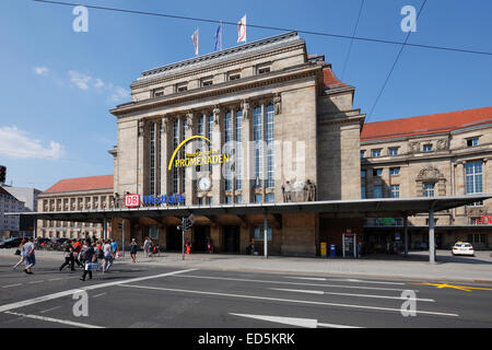 Bahnhof Leipzig, Deutschland; Hauptbahnhof Leipzig Stockfoto