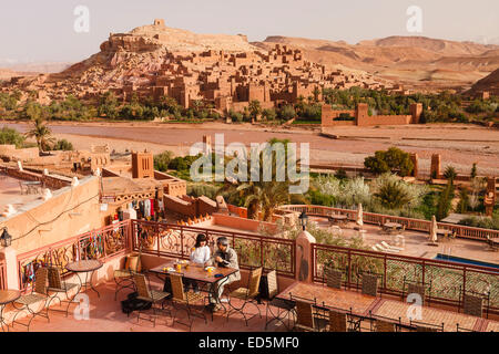 Das Frühstück im Hotel. Ait Benhaddou. Atlas mountian. Marokko. Nordafrika. Afrika Stockfoto