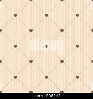 Nahtlose Muster Herzen auf Karton Textur Stockfoto