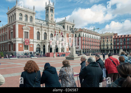 Ostern auf der Plaza Mayor von Valladolid außerhalb Rathaus, Kastilien und Leon, Spanien Stockfoto