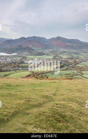 Blick über Keswick und Coledale Fells aus Latrigg, englischen Lake District Stockfoto