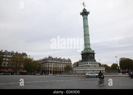 Place De La Bastille in Paris Stockfoto