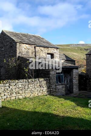 Die Aussicht von Muker blickte Swaledale in den Yorkshire Dales National Park. North Yorkshire Stockfoto