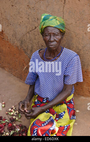 Ältere Frau Gambaga, Ghana Stockfoto