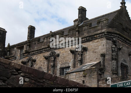 Stirling Castle komplizierte Wand Details. Stockfoto