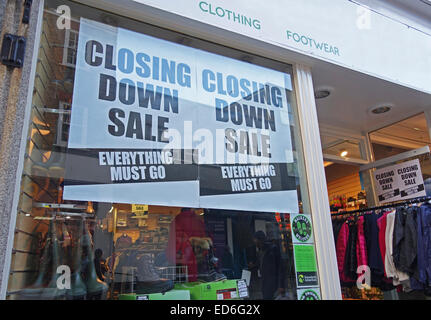 Shop Verkauf Schließung Stockfoto