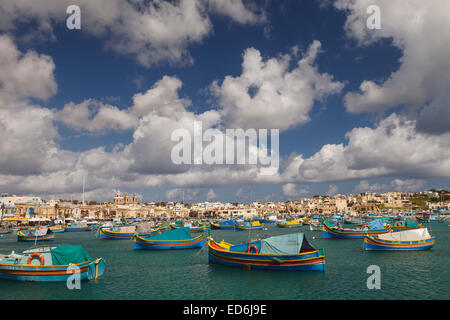 Boot. Marsaxlokk. Valletta-Stadt. Malta-Insel. Republik Malta. Europa Stockfoto