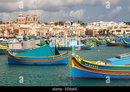 Boot. Marsaxlokk. Valletta-Stadt. Malta-Insel. Republik Malta. Europa Stockfoto