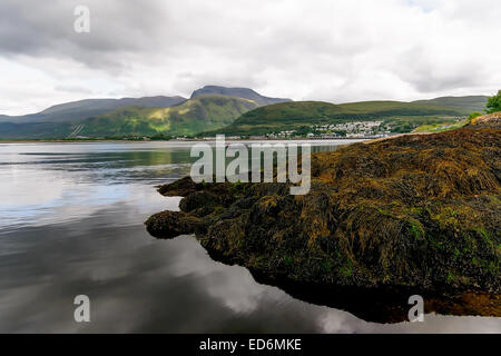 Die Aussicht auf Ben Nevis in den Highlands von Schottland Stockfoto