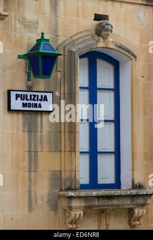 Polizeistation in der Stadt Mdina Malta "Die Stille Stadt" Stockfoto