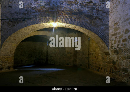 Dungeon-Zelle am Cape Coast Castle, Ghana, Afrika Stockfoto