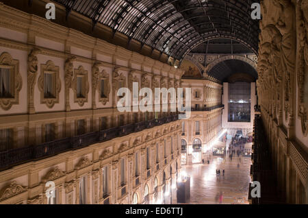 Obere Ansicht der Galleria Vittorio Emanuele II, Mailand, Italien Stockfoto