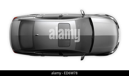 Schwarzes Auto - Draufsicht Stockfoto