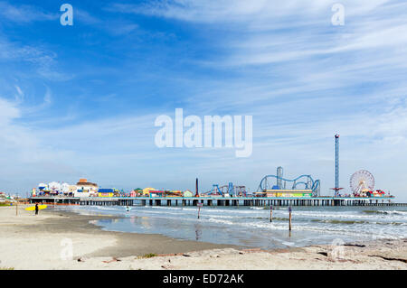 Galveston Island historischen Vergnügen Pier, Galveston, Golfküste, Texas, USA Stockfoto