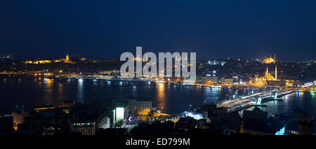 Stadtszene Yeni Camii große Moschee von Golden Horn des Bosporus, Topkapi-Palast, Hagia Sophia Istanbul, Türkei Stockfoto