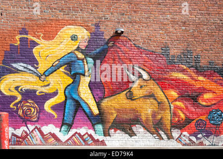 Graffiti Gasse, Ann Arbor, Michigan Stockfoto