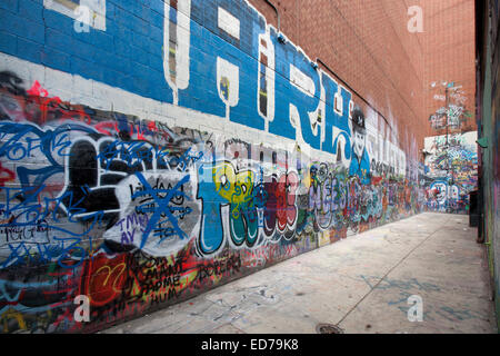 Graffiti Gasse, Ann Arbor, Michigan Stockfoto