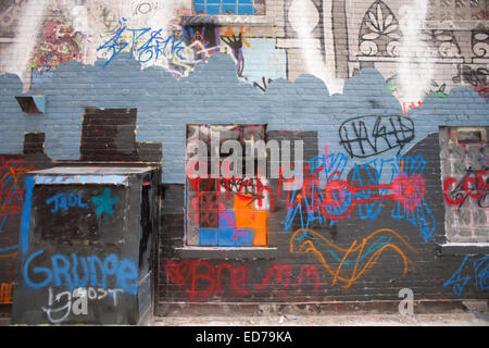 Graffiti Gasse, Ann Arbor, Michigan Stockfoto