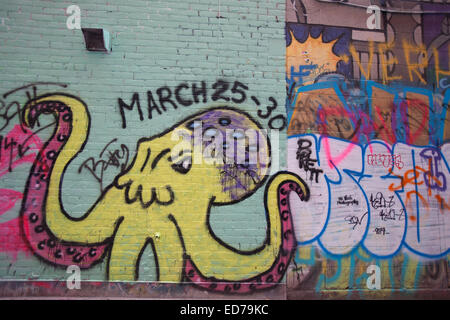 Graffiti Gasse, Ann Arbor, Michigan Stockfoto