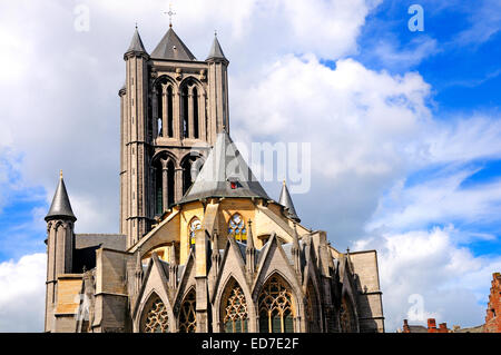 Ghent / Gent, Belgien. Sint Niklaaskerk / Kirche des Heiligen Nikolaus. Romanseque. Stockfoto