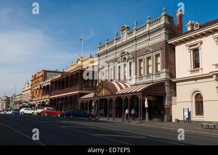 Historischer Bergbau Austausch viktorianischen Fassaden in Lydiard Street North Ballarat Victoria Australien Stockfoto