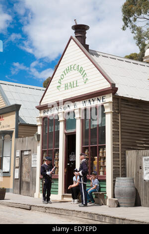 Sovereign Hill - ein lebendiges Museum präsentiert frühe Pionierlebens auf den viktorianischen Goldfields Ballarat Victoria Australien Stockfoto