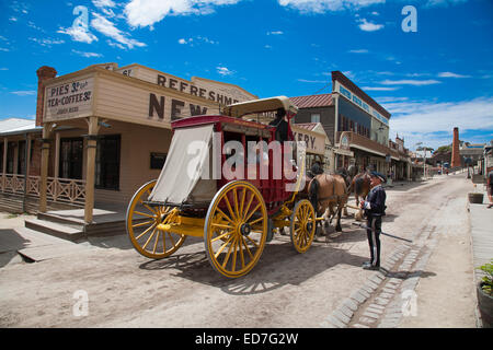 Sovereign Hill - ein lebendiges Museum präsentiert frühe Pionierlebens auf den viktorianischen Goldfields Ballarat Victoria Australien Stockfoto