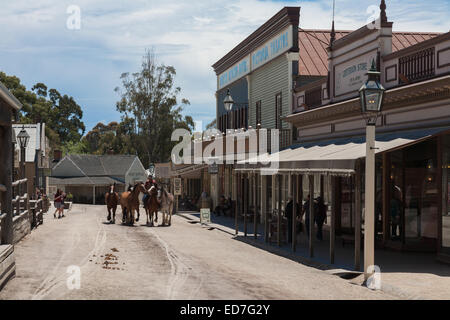 Sovereign Hill - ein lebendiges Museum präsentiert frühe Pionierlebens auf den viktorianischen Goldfields Ballarat Victoria Australien Stockfoto