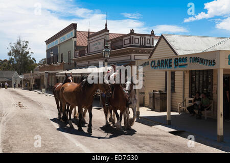 Sovereign Hill - ein lebendiges Museum präsentiert frühe Pionierlebens auf den viktorianischen Goldfields Ballarat Victoria Australien Stockfoto