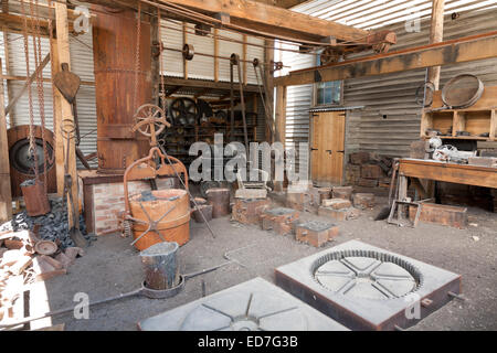 Gießerei im Sovereign Hill ein lebendes Museum präsentiert frühe Pionierlebens auf den viktorianischen Goldfields Ballarat Victoria Australien Stockfoto