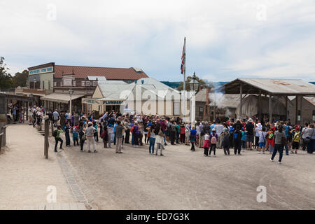 Sovereign Hill - ein lebendiges Museum präsentiert frühe Pionierlebens auf den viktorianischen Goldfields Ballarat Victoria Australien Stockfoto