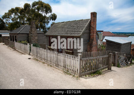 Sovereign Hill - ein lebendiges Museum präsentiert frühe Pionierlebens auf den viktorianischen Goldfields Ballarat Victoria Australien Stockfoto